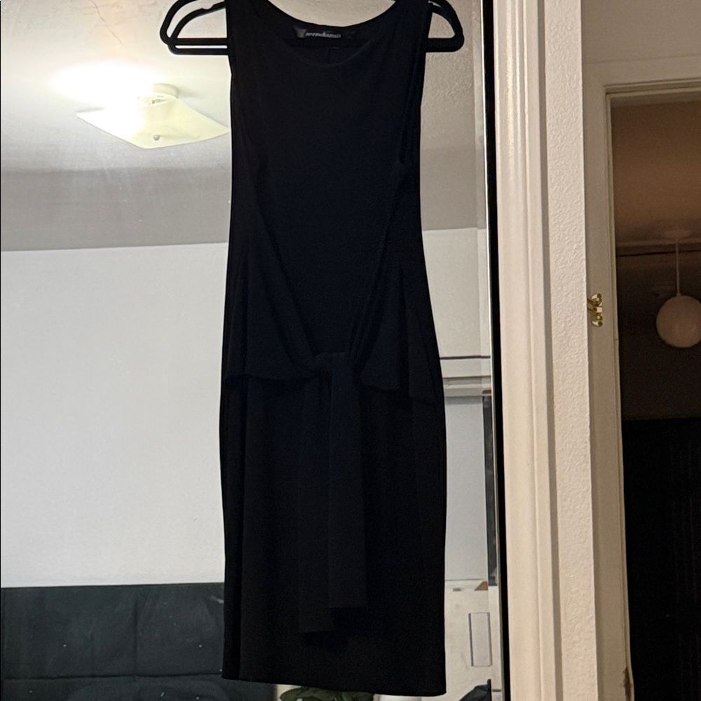 Norma Kamali Elegant party Black Sleeveless Dress with front tie wrap knot XL - Picture 2 of 4